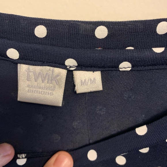 Medium Twix Striped Tie Tee in Marine Blue - Picture 4 of 4